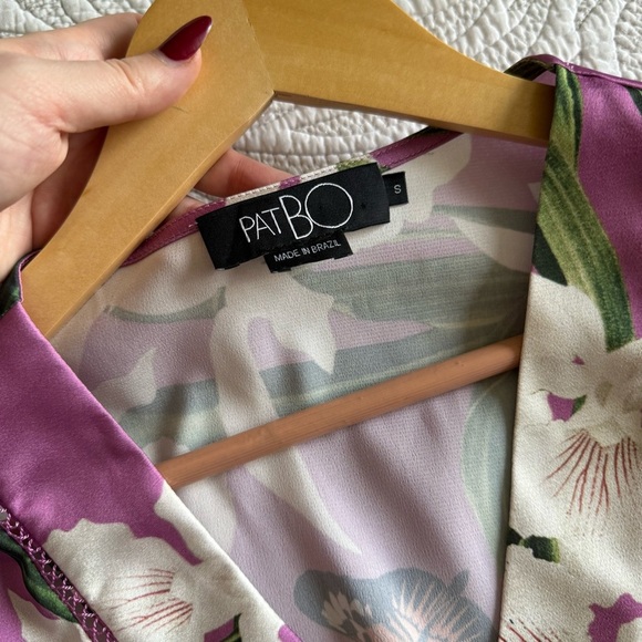 PatBO - Orchid Print Wrap Blouse - Violet - Picture 7 of 14